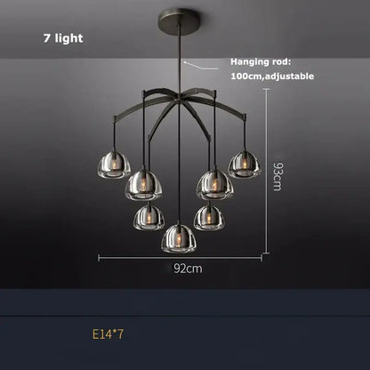 Minimalist gold crystal chandelier lighting for dining room