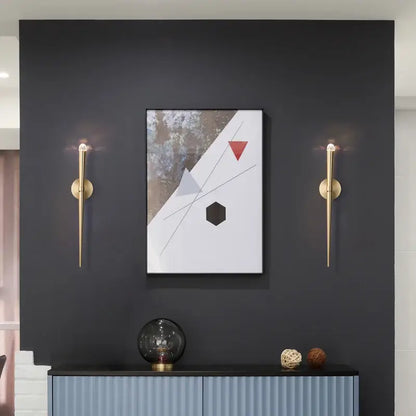 Minimalist gold crystal wall sconce bedroom light