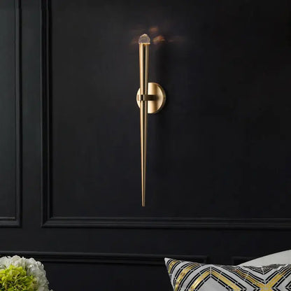 Minimalist gold crystal wall sconce bedroom light