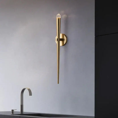 Minimalist gold crystal wall sconce bedroom light