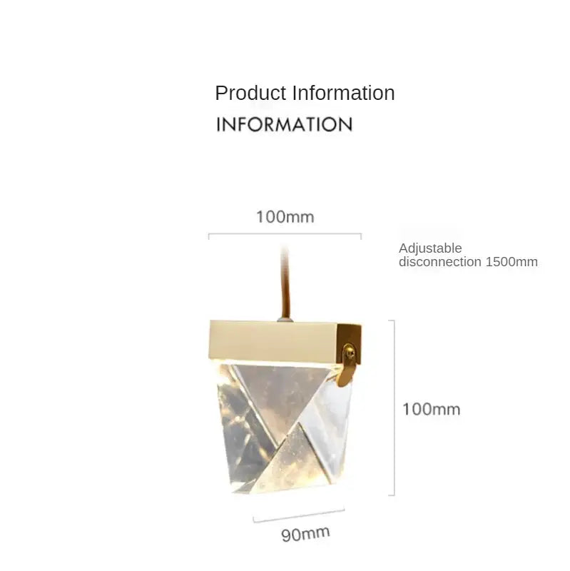 Minimalist gold crystal chandelier dining room light