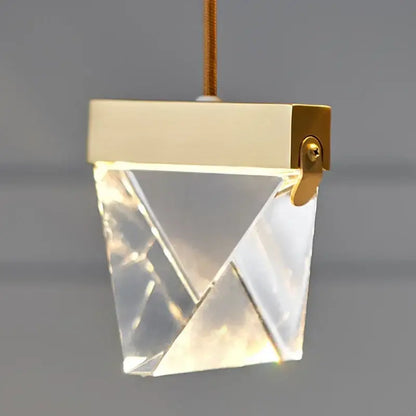 Minimalist gold crystal chandelier dining room light