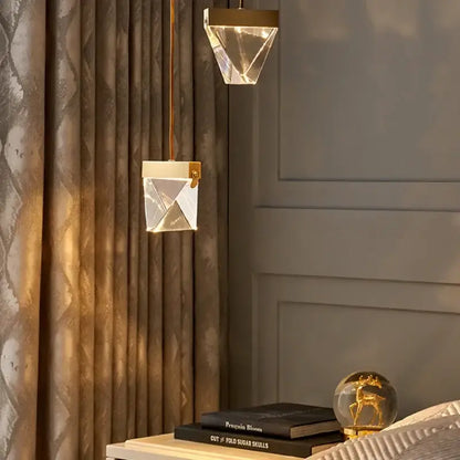 Minimalist gold crystal chandelier dining room light