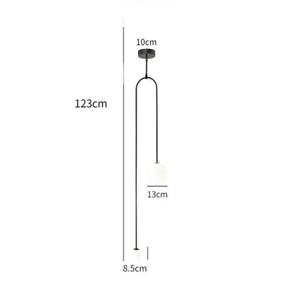 Minimalist gold double head glass ball pendant light bedroom