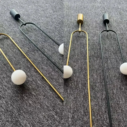 Minimalist gold double head glass ball pendant light bedroom