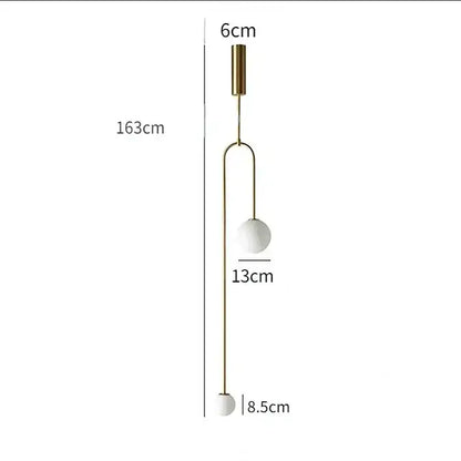 Minimalist gold double head glass ball pendant light bedroom