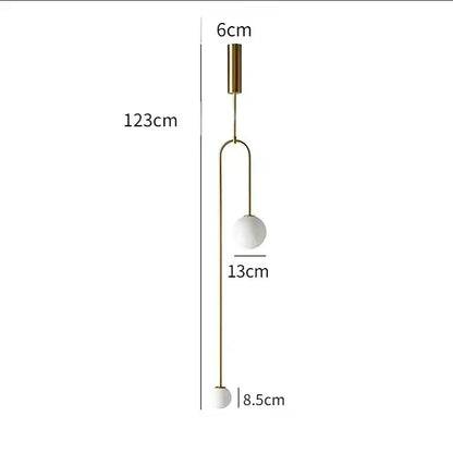Minimalist gold double head glass ball pendant light bedroom