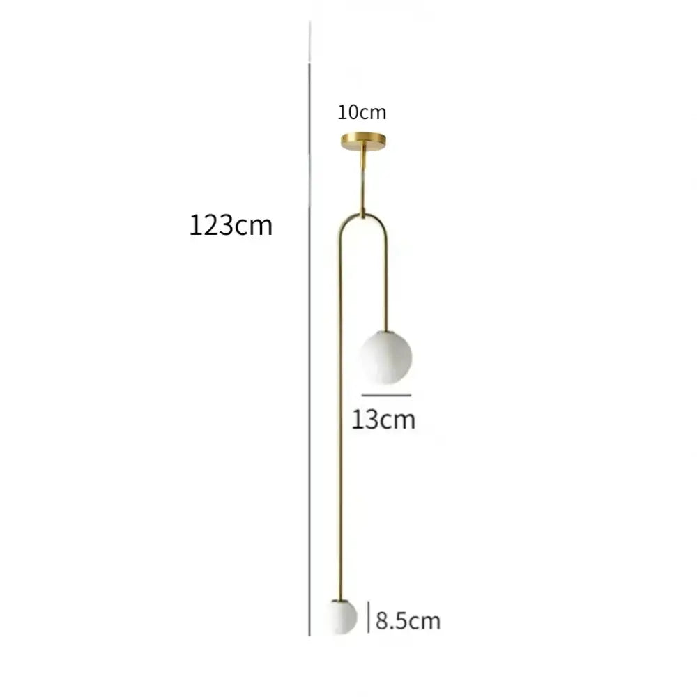 Minimalist gold double head glass ball pendant light bedroom