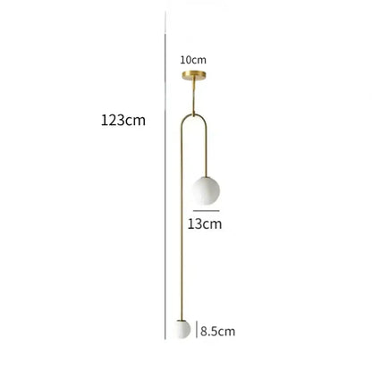 Minimalist gold double head glass ball pendant light bedroom