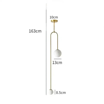 Minimalist gold double head glass ball pendant lights bedroom