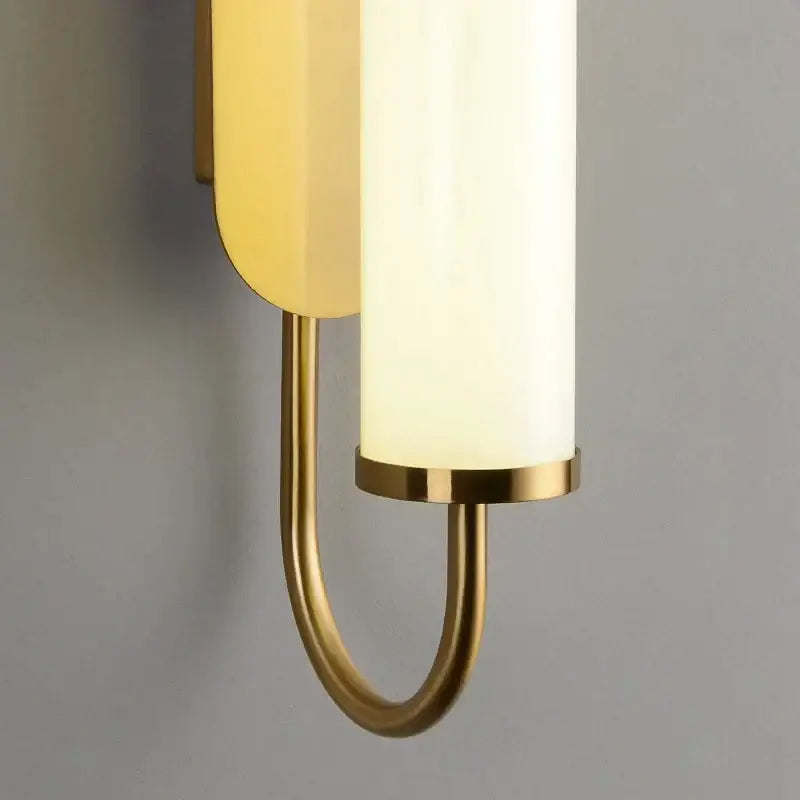 Minimalist gold elegant wall sconce for bedroom with frosted glass