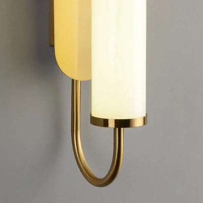 Minimalist gold elegant wall sconce for bedroom with frosted glass