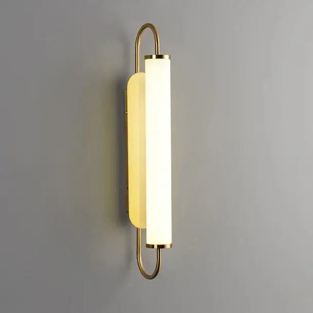 Minimalist gold elegant wall sconce for bedroom with frosted glass