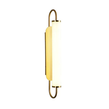 Minimalist gold elegant wall sconce for bedroom with frosted glass