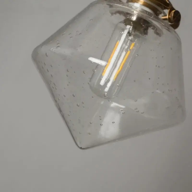 Minimalist gold faceted bubble glass led hanging light dining room