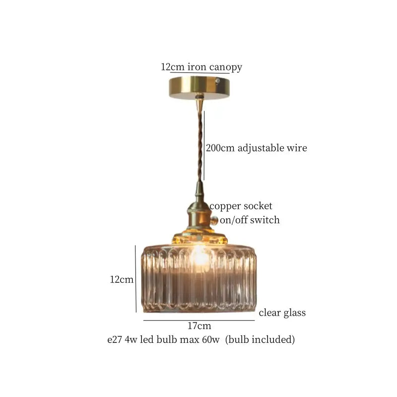 Minimalist gold faceted bubble glass led hanging light dining room