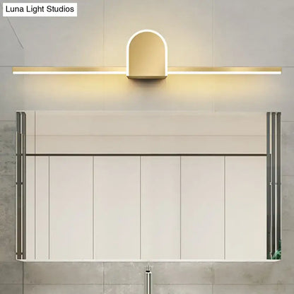 Minimalist gold finish led vanity light for bathroom walls