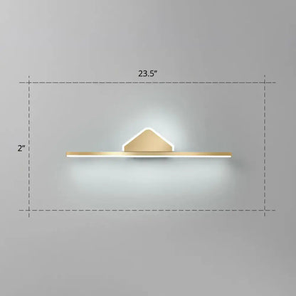 Minimalist gold finish led vanity light for bathroom walls