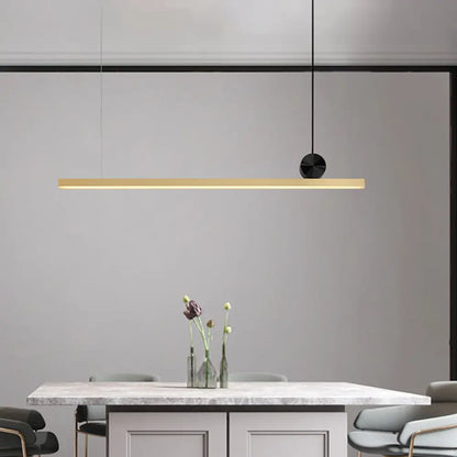 DecorBites™ Minimalist Gold Finish Linear Pendant Lighting - 34.5"/46.5" Wide LED Acrylic Island Overhead Light
