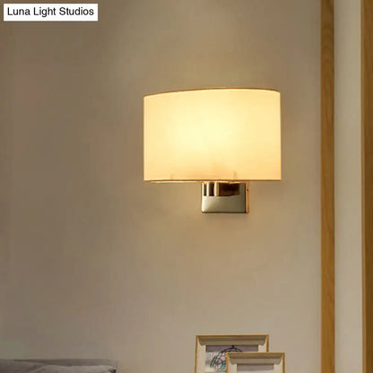 Minimalist gold finish rectangular fabric sconce dining room light