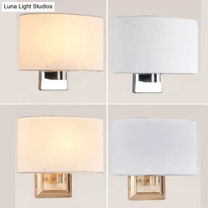 Minimalist gold finish rectangular fabric sconce dining room light