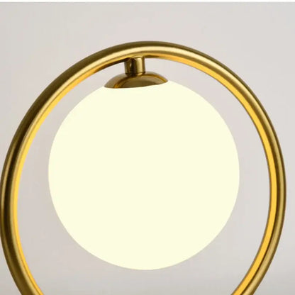 Minimalist gold glass ball led table lamp for bedroom decor
