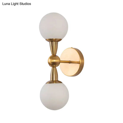 Minimalist gold hand blown glass wall sconce bedroom light