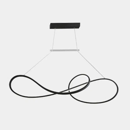 Minimalist gold infinity led strip island light dining room