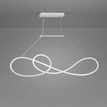 Minimalist gold infinity led strip island light dining room