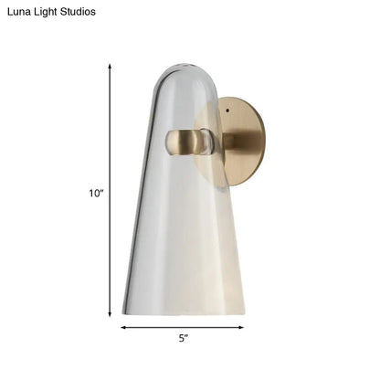 DecorBites™ Minimalist Gold Kitchen Wall Sconce with Cone Clear Glass Shade