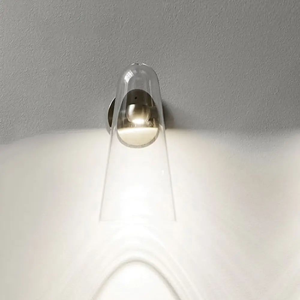 DecorBites™ Minimalist Gold Kitchen Wall Sconce with Cone Clear Glass Shade