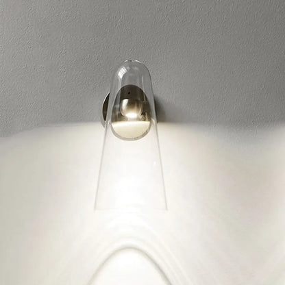 DecorBites™ Minimalist Gold Kitchen Wall Sconce with Cone Clear Glass Shade