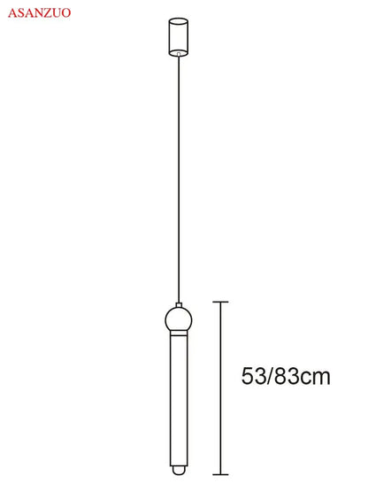 Minimalist gold led strip pendant light for dining room