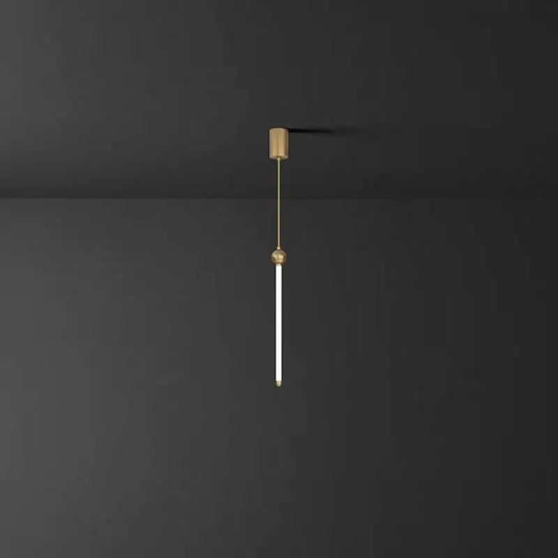 Minimalist gold led strip pendant light for dining room