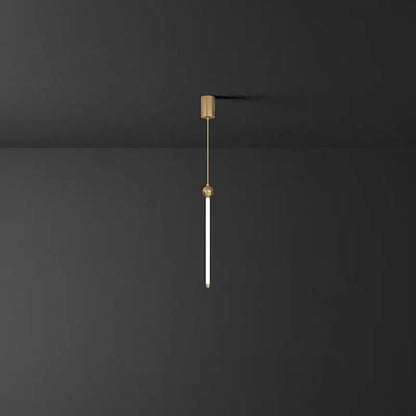 Minimalist gold led strip pendant light for dining room