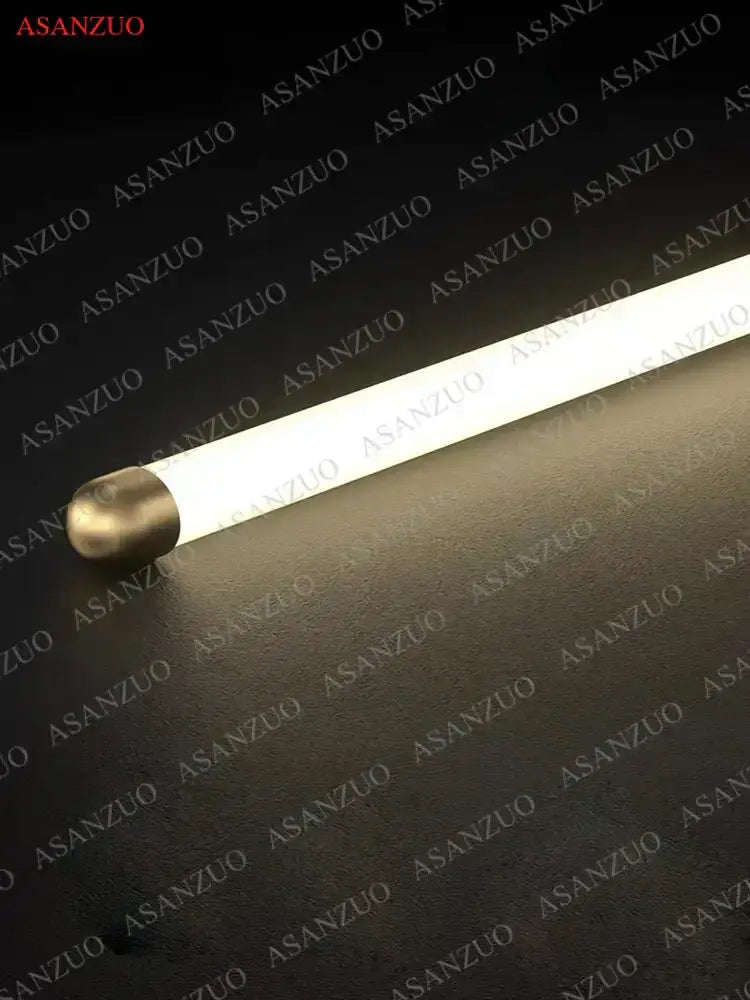 Minimalist gold led strip pendant light for dining room