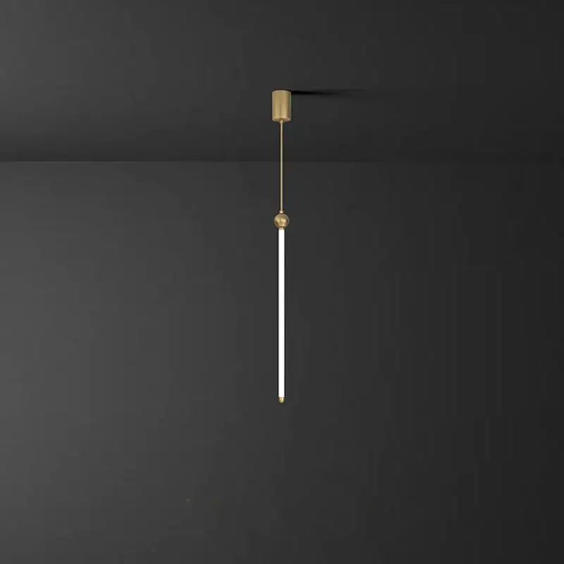 Minimalist gold led strip pendant light for dining room