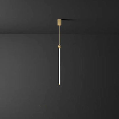 Minimalist gold led strip pendant light for dining room