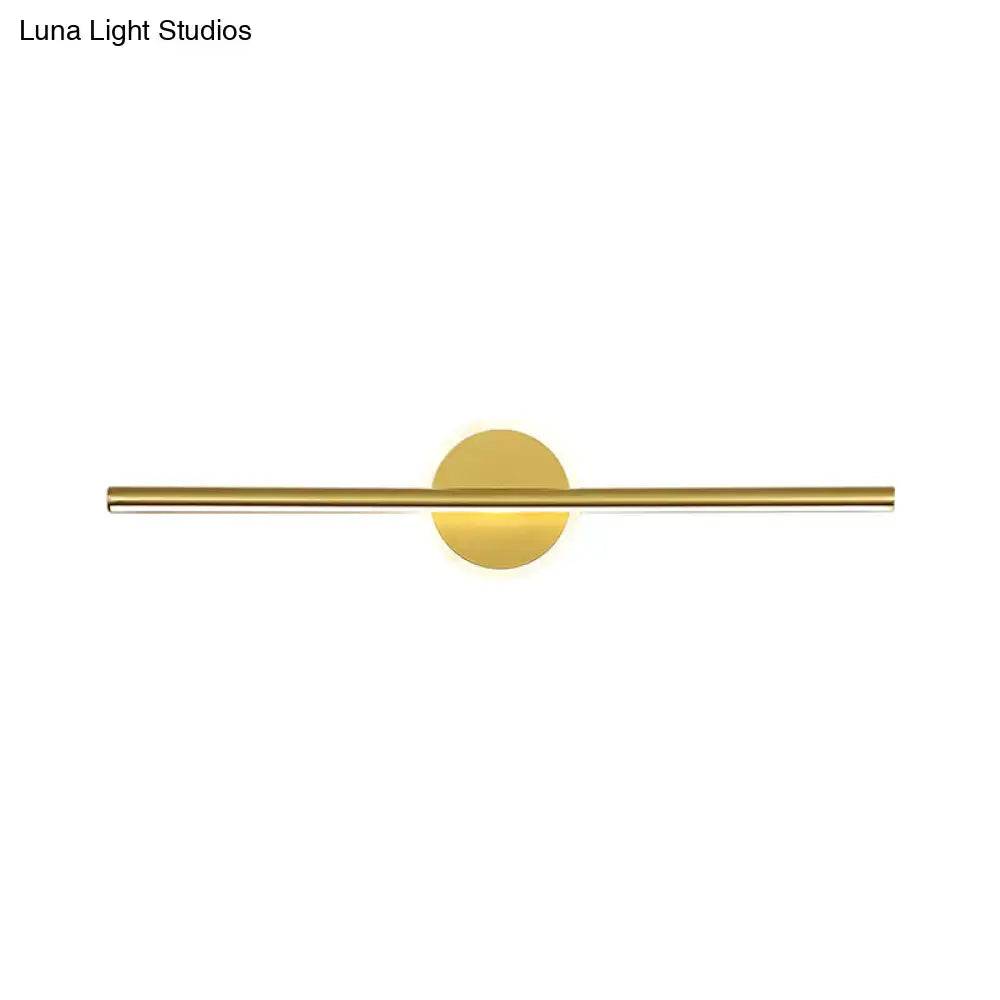 Minimalist gold linear led wall sconce bedroom vanity light