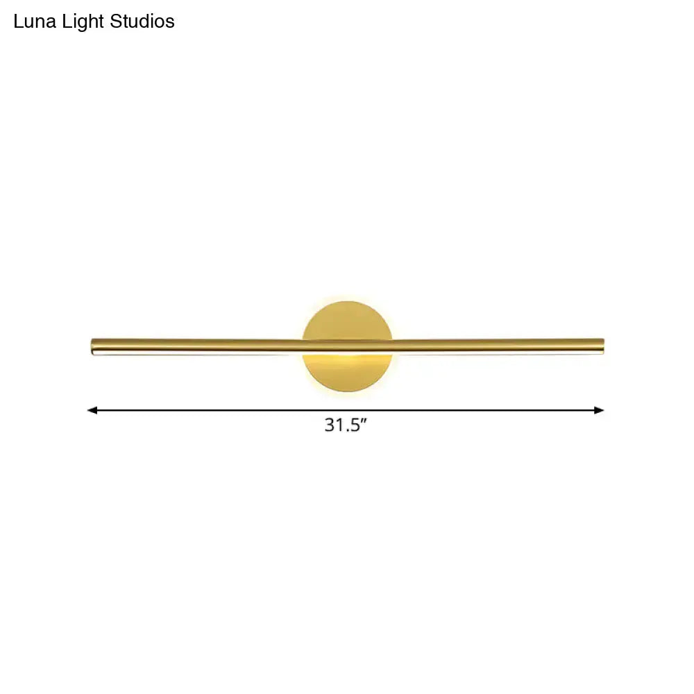 Minimalist gold linear led wall sconce bedroom vanity light