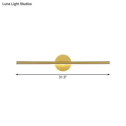 Minimalist gold linear led wall sconce bedroom vanity light
