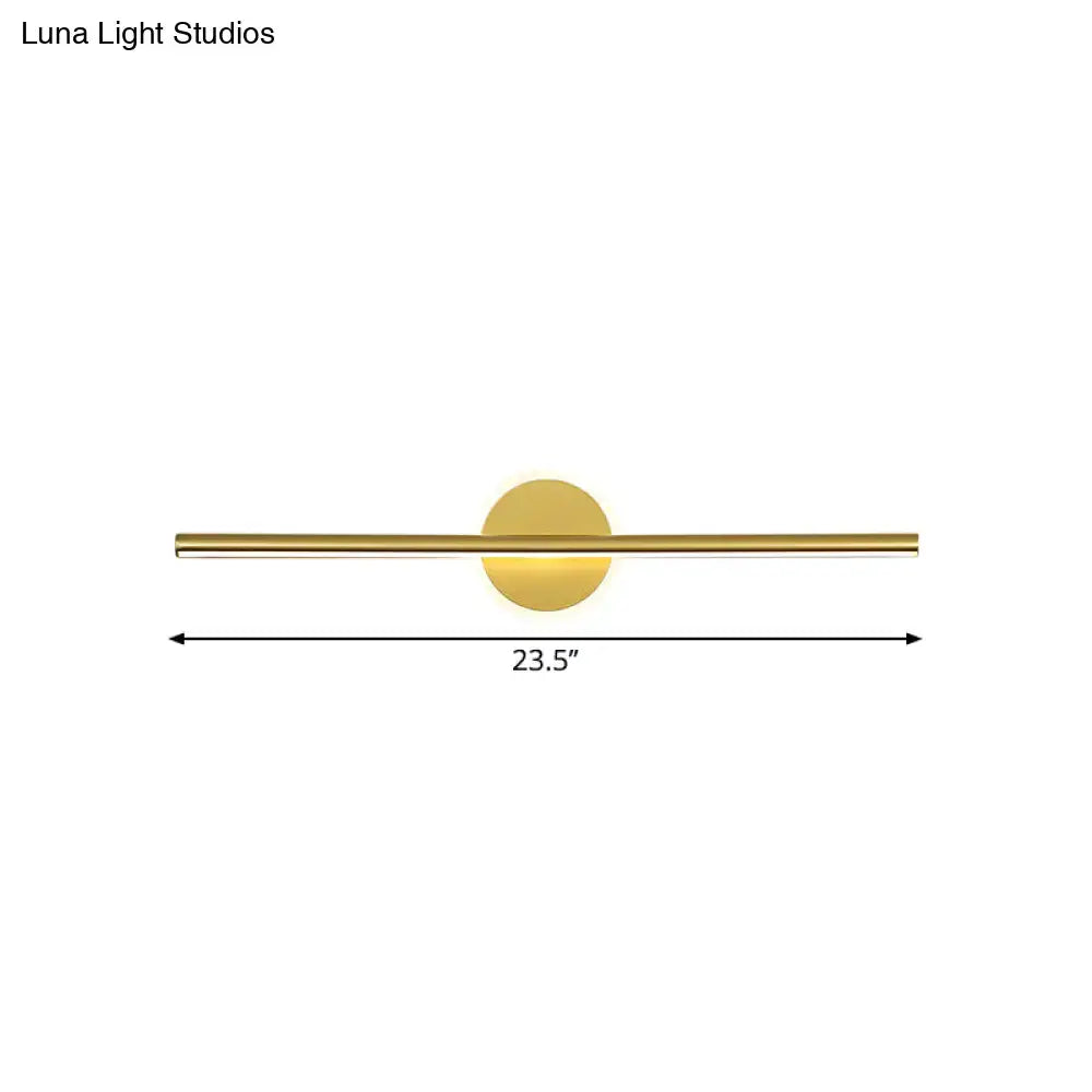 Minimalist gold linear led wall sconce bedroom vanity light