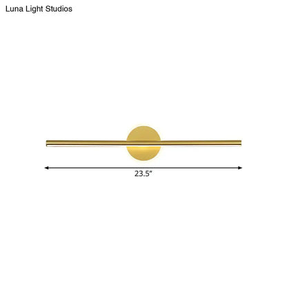 Minimalist gold linear led wall sconce bedroom vanity light