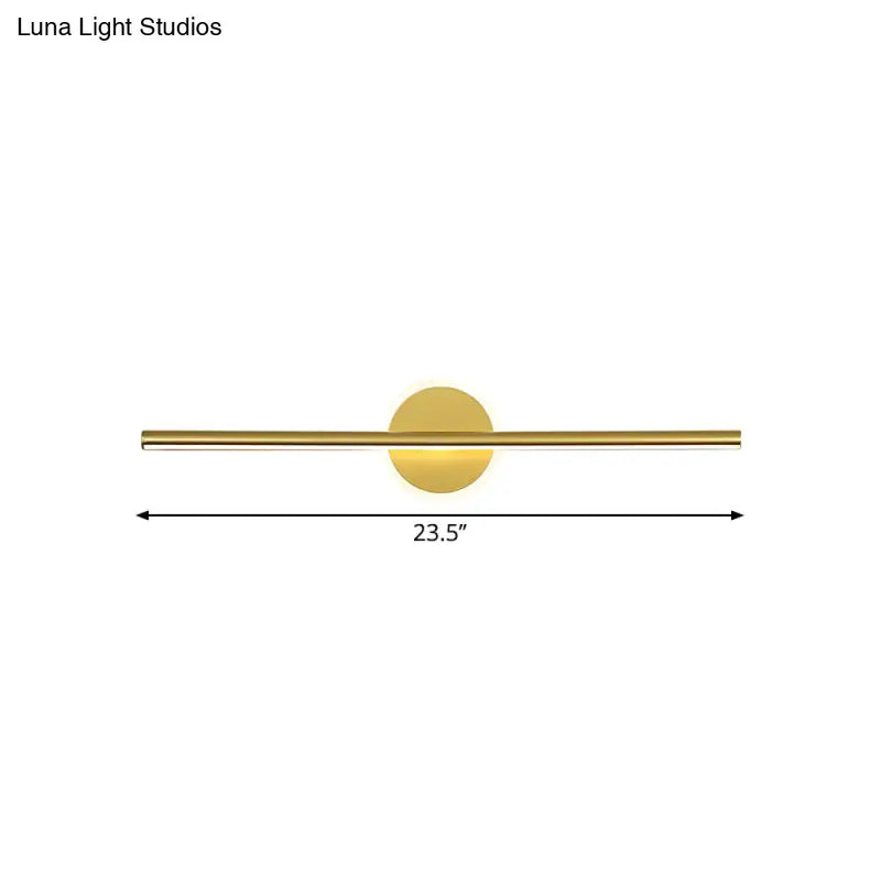 Minimalist gold linear led wall sconce bedroom vanity light