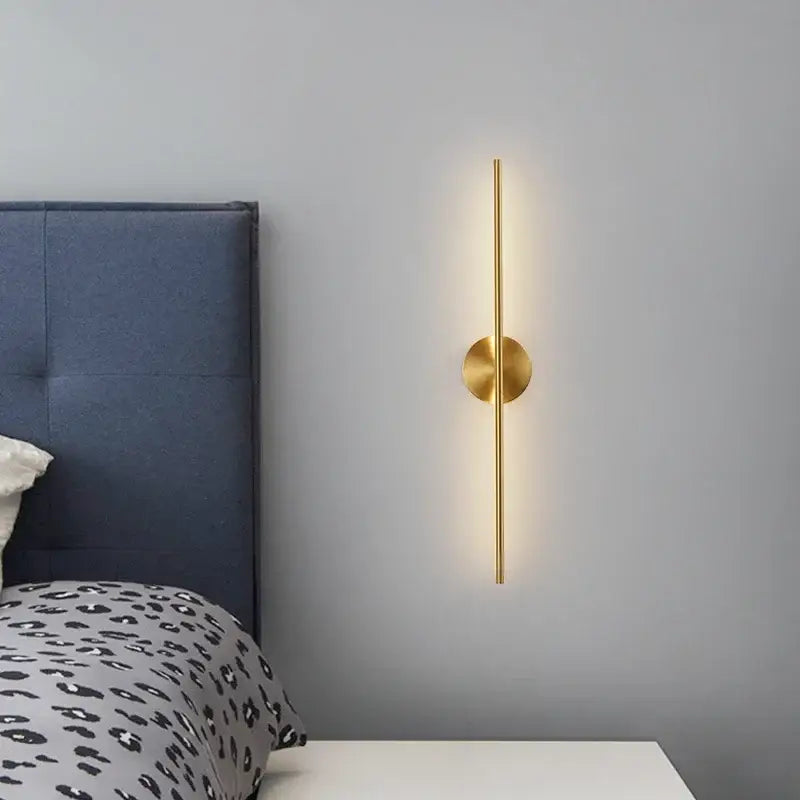 Minimalist gold linear led wall sconce lamps bathroom light fixture