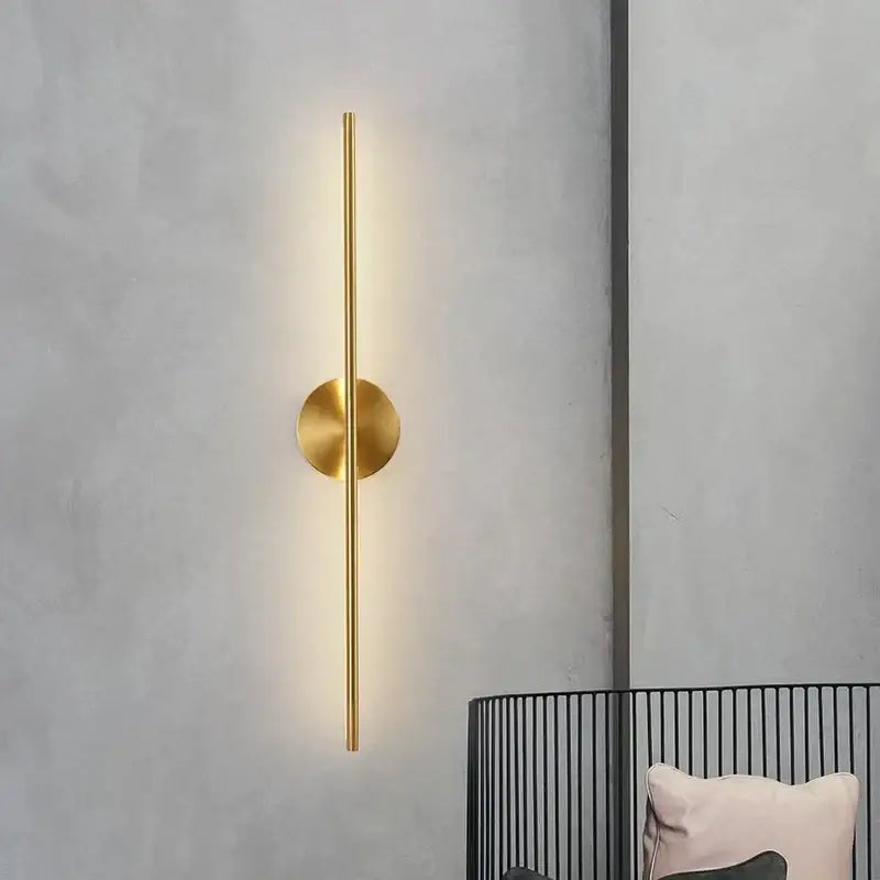 Minimalist gold linear led wall sconce lamps bathroom light fixture