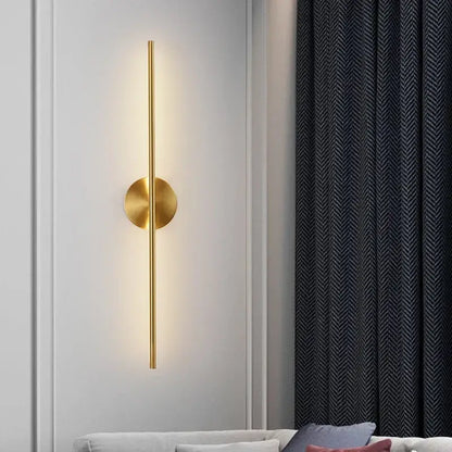 Minimalist gold linear led wall sconce lamps bathroom light fixture