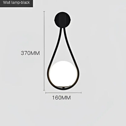 Minimalist gold marble glass ball wall lamp for living room