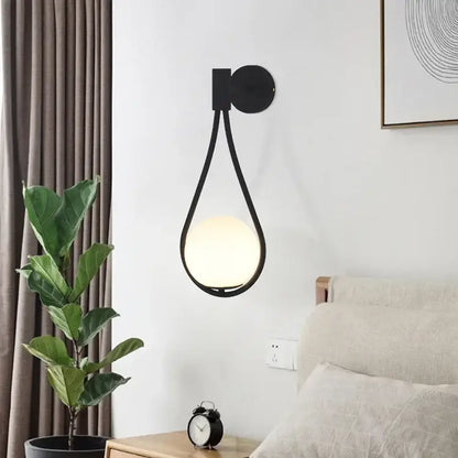 Minimalist gold marble glass ball wall lamp for living room