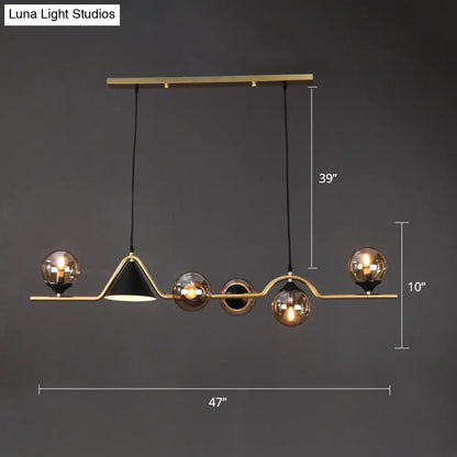 DecorBites™ Minimalist Gold Metal Dining Pendant Lamp - Cone and Ball Hanging Island Light for Dining Room